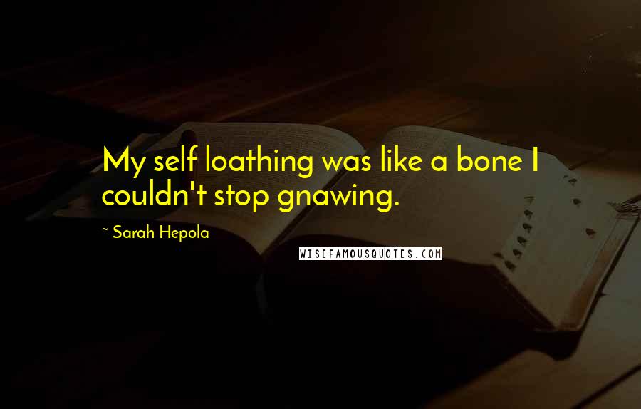 Sarah Hepola Quotes: My self loathing was like a bone I couldn't stop gnawing.