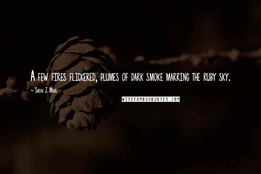 Sarah J. Maas Quotes: A few fires flickered, plumes of dark smoke marring the ruby sky.