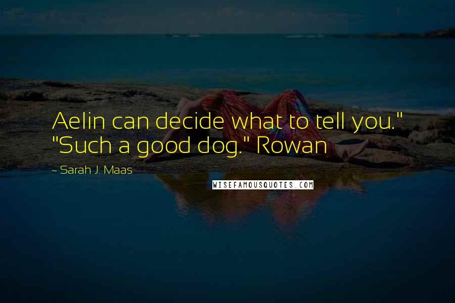 Sarah J. Maas Quotes: Aelin can decide what to tell you." "Such a good dog." Rowan