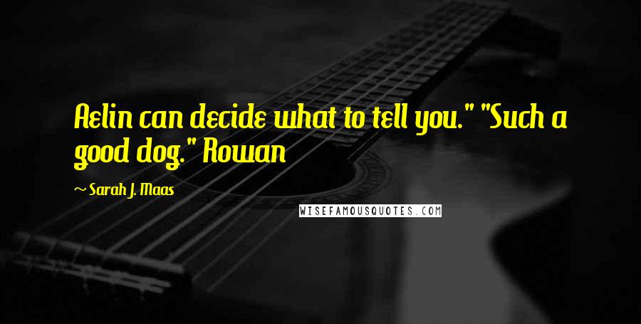 Sarah J. Maas Quotes: Aelin can decide what to tell you." "Such a good dog." Rowan