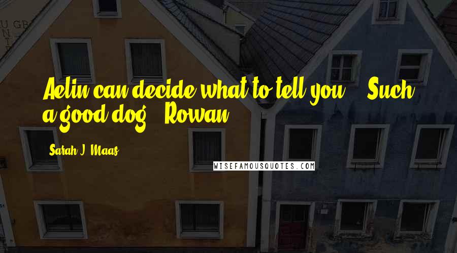 Sarah J. Maas Quotes: Aelin can decide what to tell you." "Such a good dog." Rowan