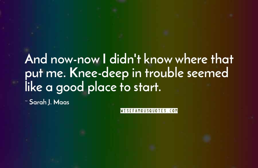 Sarah J. Maas Quotes: And now-now I didn't know where that put me. Knee-deep in trouble seemed like a good place to start.