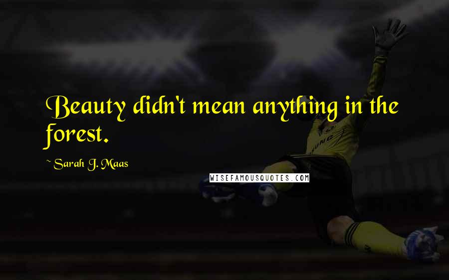 Sarah J. Maas Quotes: Beauty didn't mean anything in the forest.