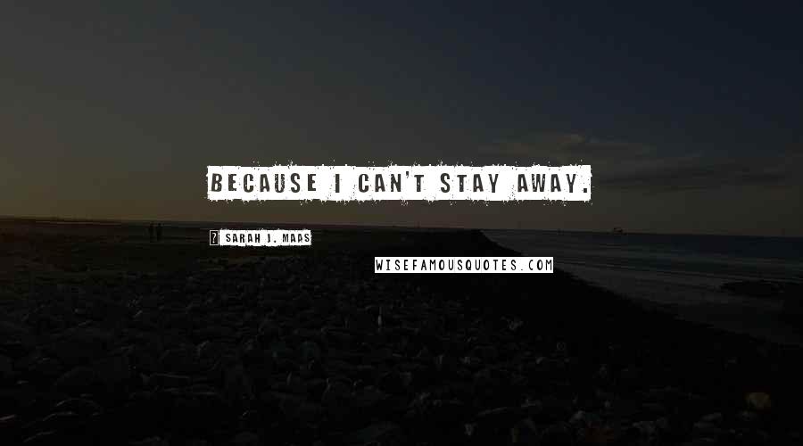Sarah J. Maas Quotes: Because I can't stay away.