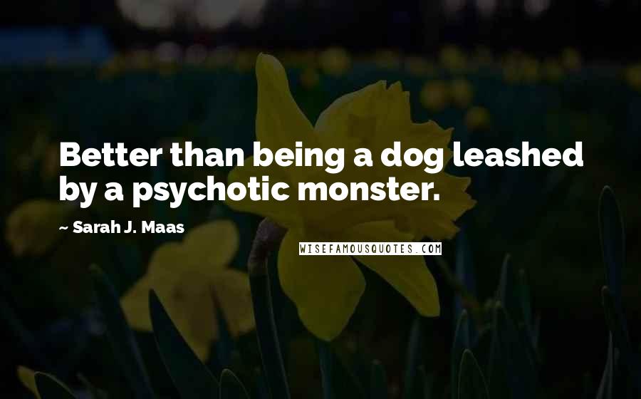 Sarah J. Maas Quotes: Better than being a dog leashed by a psychotic monster.