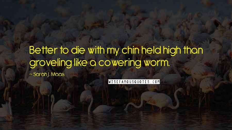 Sarah J. Maas Quotes: Better to die with my chin held high than groveling like a cowering worm.
