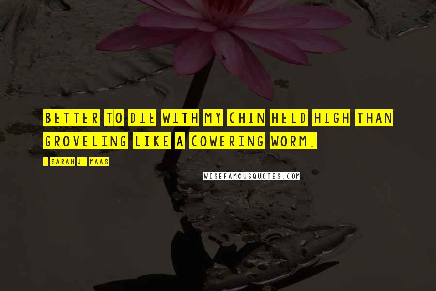 Sarah J. Maas Quotes: Better to die with my chin held high than groveling like a cowering worm.
