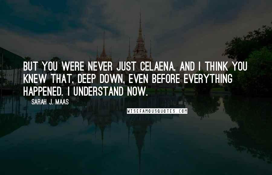Sarah J. Maas Quotes: But you were never just Celaena, and I think you knew that, deep down, even before everything happened. I understand now.
