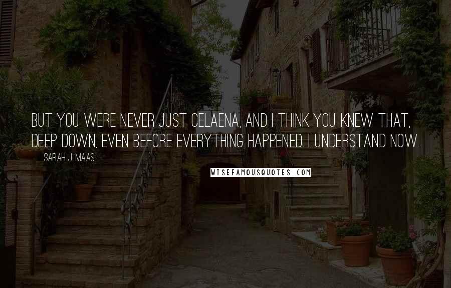 Sarah J. Maas Quotes: But you were never just Celaena, and I think you knew that, deep down, even before everything happened. I understand now.