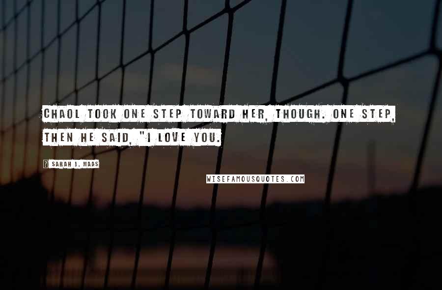 Sarah J. Maas Quotes: Chaol took one step toward her, though. One step, then he said, "I love you.