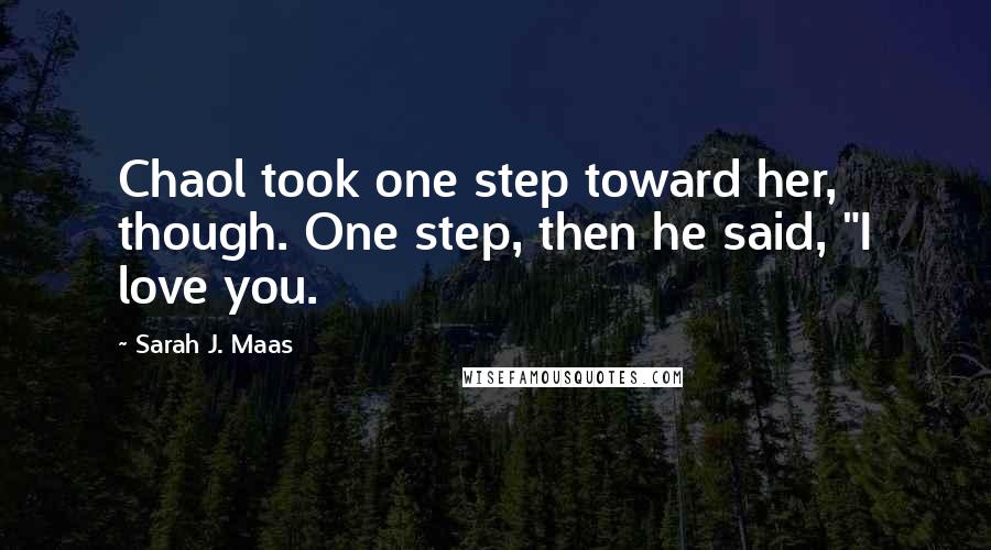 Sarah J. Maas Quotes: Chaol took one step toward her, though. One step, then he said, "I love you.