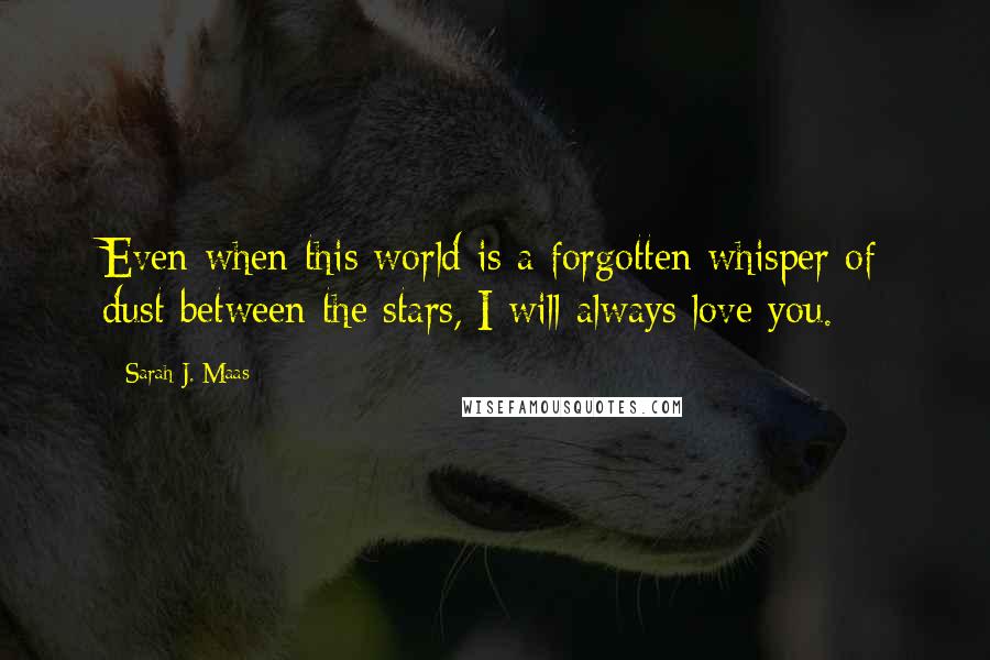 Sarah J. Maas Quotes: Even when this world is a forgotten whisper of dust between the stars, I will always love you.