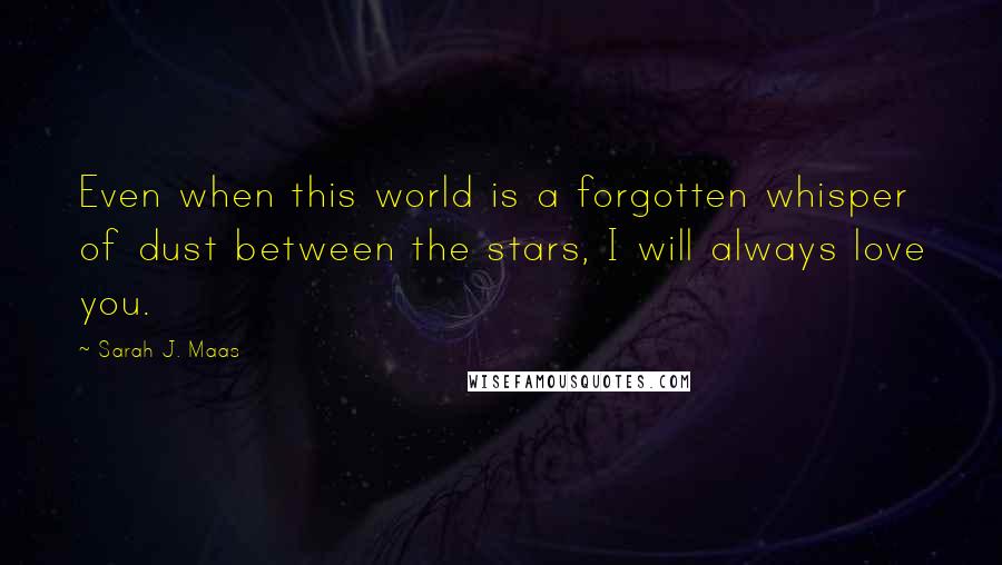 Sarah J. Maas Quotes: Even when this world is a forgotten whisper of dust between the stars, I will always love you.