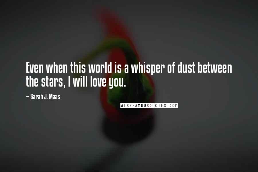 Sarah J. Maas Quotes: Even when this world is a whisper of dust between the stars, I will love you.