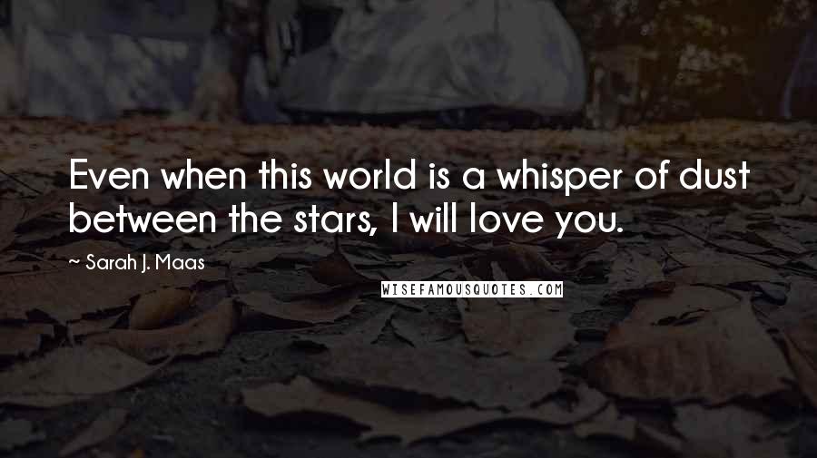 Sarah J. Maas Quotes: Even when this world is a whisper of dust between the stars, I will love you.