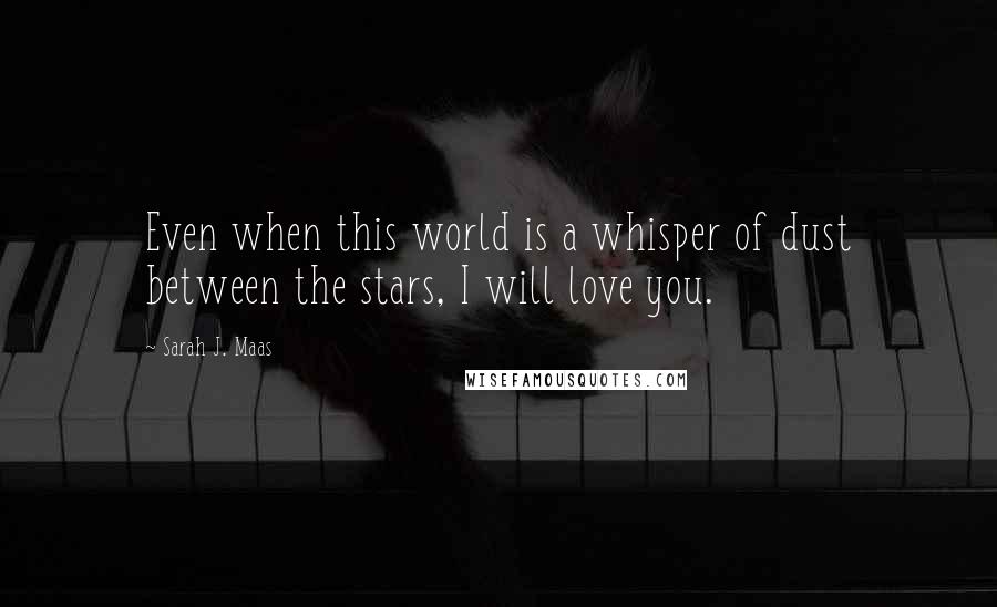 Sarah J. Maas Quotes: Even when this world is a whisper of dust between the stars, I will love you.