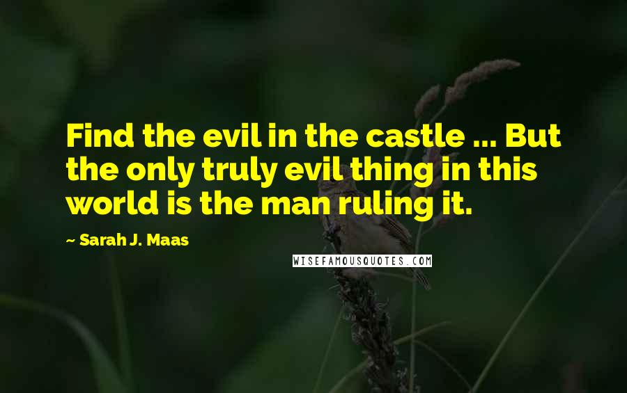 Sarah J. Maas Quotes: Find the evil in the castle ... But the only truly evil thing in this world is the man ruling it.