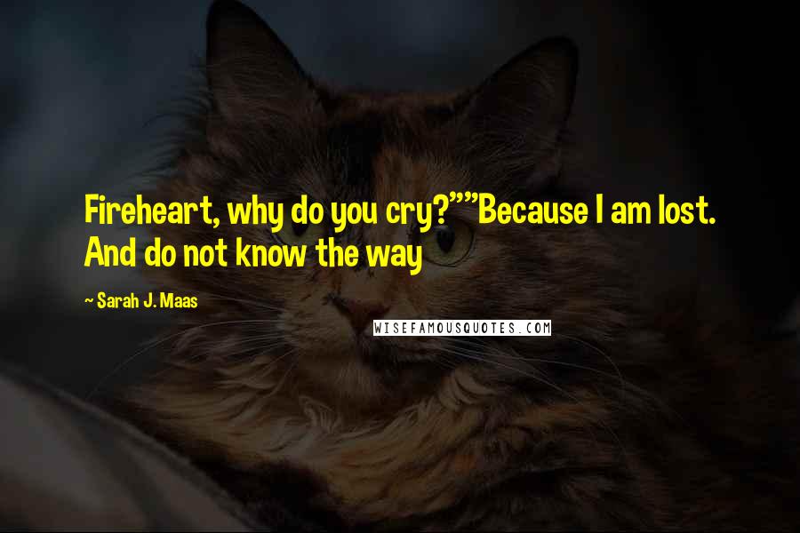 Sarah J. Maas Quotes: Fireheart, why do you cry?""Because I am lost. And do not know the way