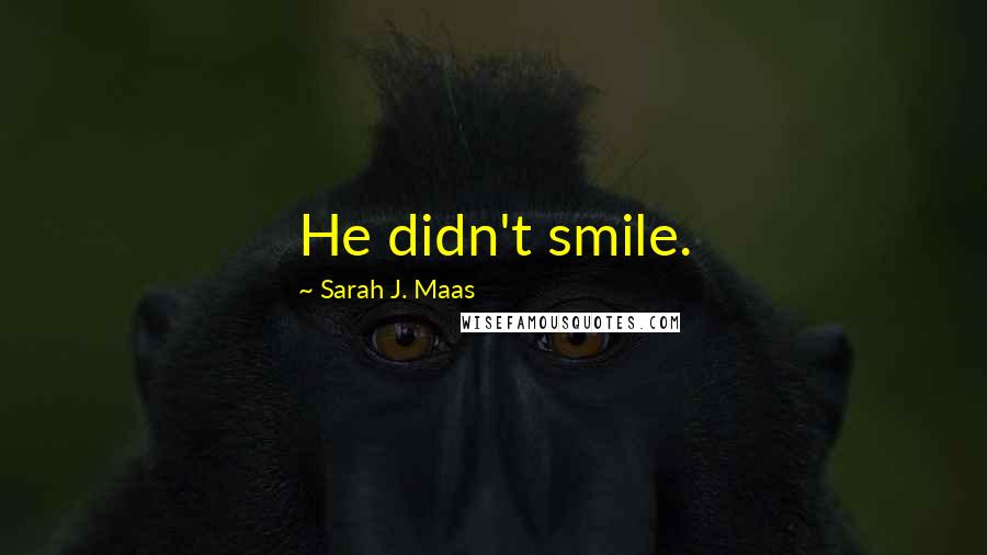 Sarah J. Maas Quotes: He didn't smile.