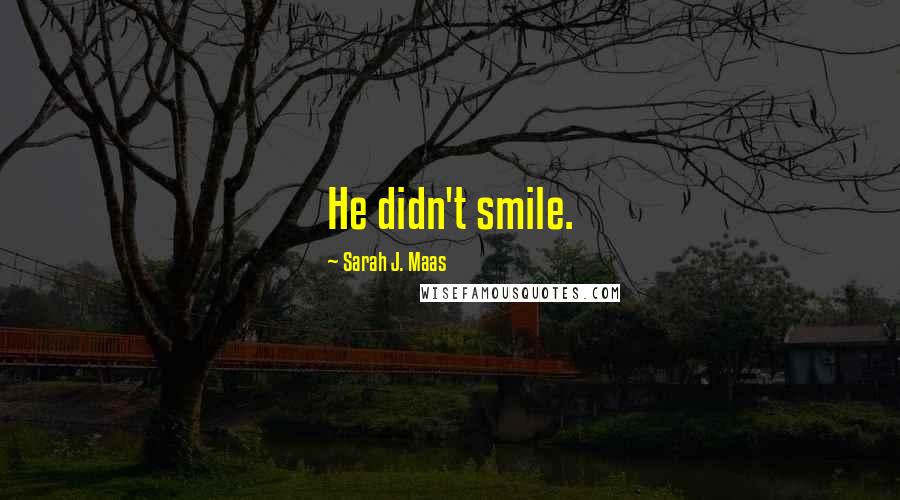 Sarah J. Maas Quotes: He didn't smile.