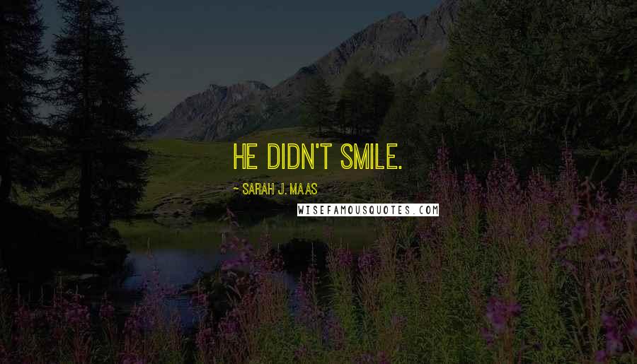 Sarah J. Maas Quotes: He didn't smile.