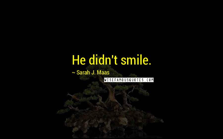 Sarah J. Maas Quotes: He didn't smile.