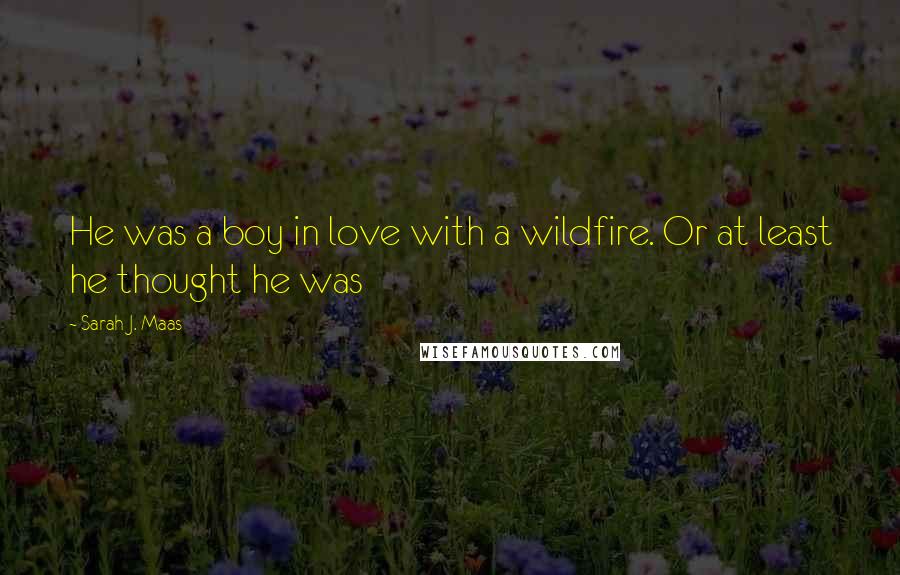 Sarah J. Maas Quotes: He was a boy in love with a wildfire. Or at least he thought he was