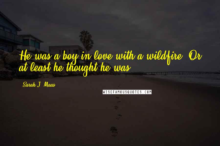 Sarah J. Maas Quotes: He was a boy in love with a wildfire. Or at least he thought he was