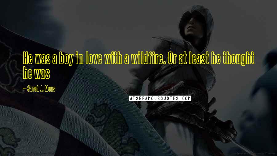 Sarah J. Maas Quotes: He was a boy in love with a wildfire. Or at least he thought he was