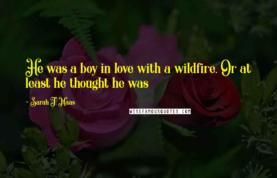 Sarah J. Maas Quotes: He was a boy in love with a wildfire. Or at least he thought he was