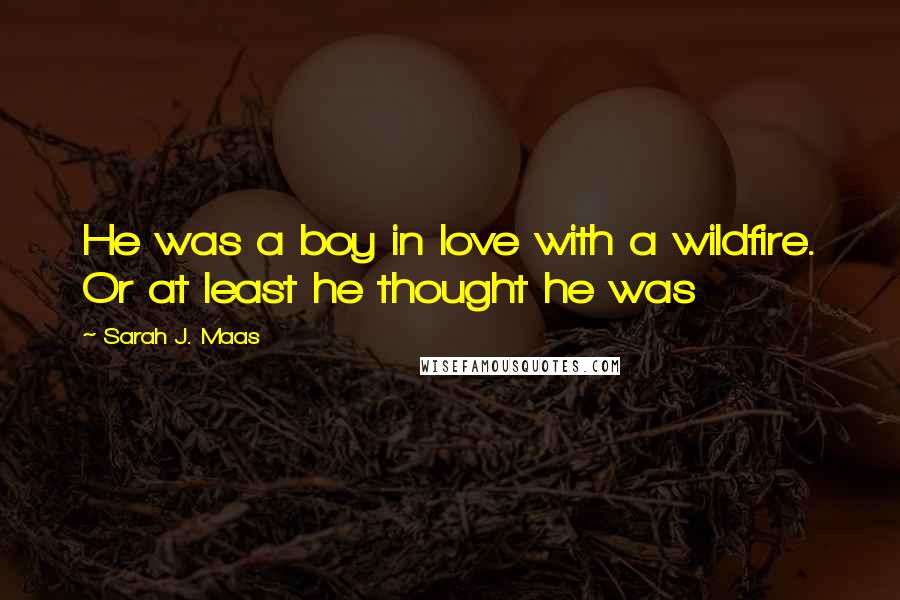 Sarah J. Maas Quotes: He was a boy in love with a wildfire. Or at least he thought he was