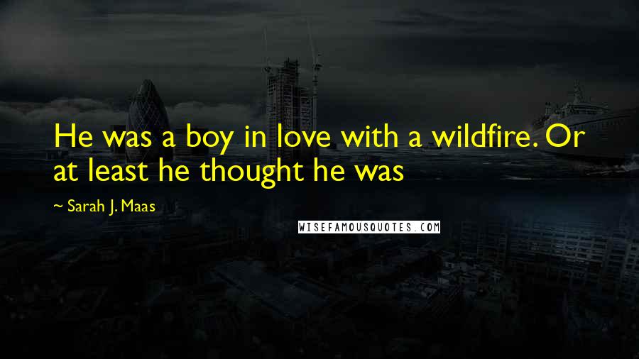 Sarah J. Maas Quotes: He was a boy in love with a wildfire. Or at least he thought he was