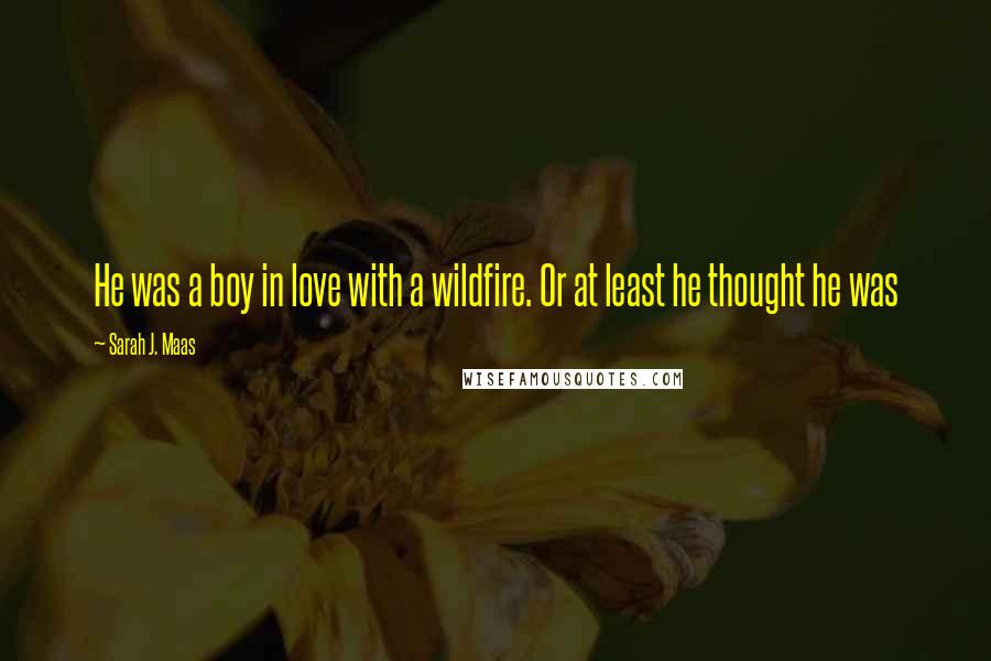 Sarah J. Maas Quotes: He was a boy in love with a wildfire. Or at least he thought he was