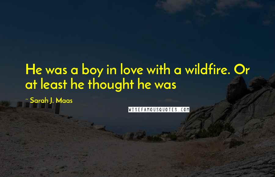 Sarah J. Maas Quotes: He was a boy in love with a wildfire. Or at least he thought he was