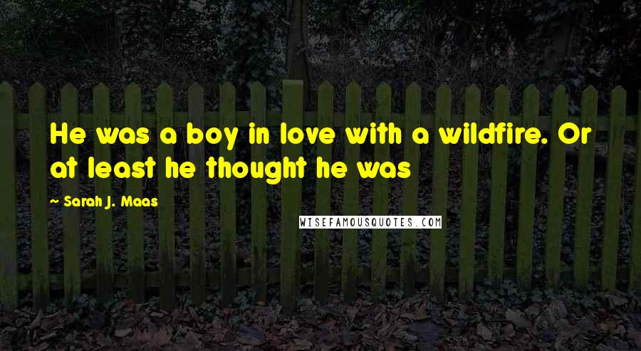 Sarah J. Maas Quotes: He was a boy in love with a wildfire. Or at least he thought he was