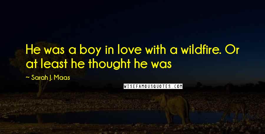 Sarah J. Maas Quotes: He was a boy in love with a wildfire. Or at least he thought he was