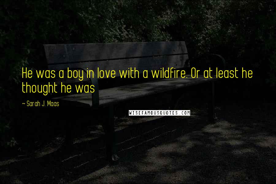 Sarah J. Maas Quotes: He was a boy in love with a wildfire. Or at least he thought he was