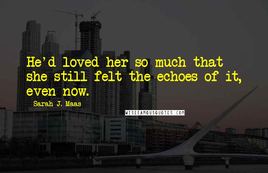 Sarah J. Maas Quotes: He'd loved her so much that she still felt the echoes of it, even now.