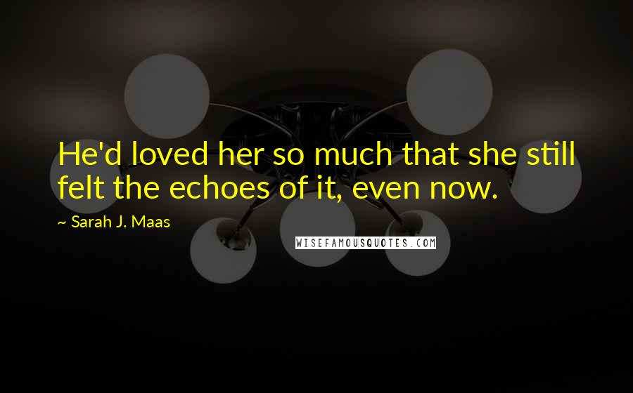 Sarah J. Maas Quotes: He'd loved her so much that she still felt the echoes of it, even now.