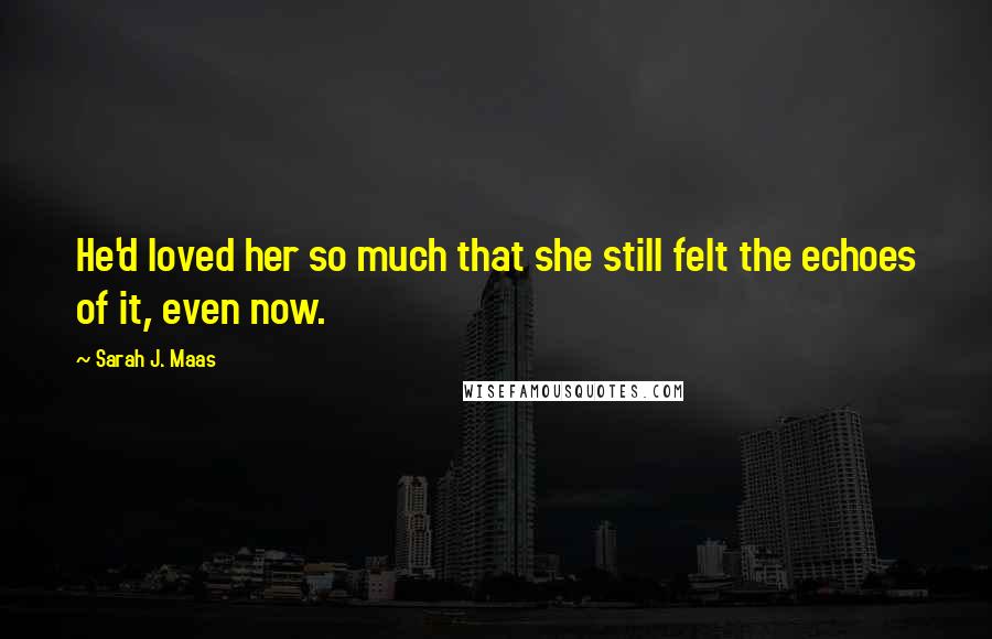 Sarah J. Maas Quotes: He'd loved her so much that she still felt the echoes of it, even now.