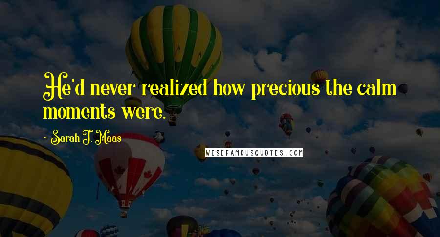 Sarah J. Maas Quotes: He'd never realized how precious the calm moments were.
