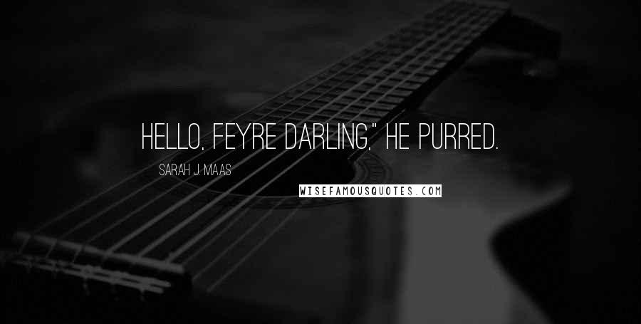 Sarah J. Maas Quotes: Hello, Feyre darling," he purred.