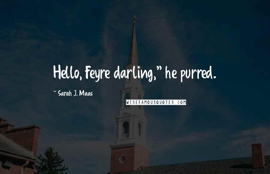 Sarah J. Maas Quotes: Hello, Feyre darling," he purred.