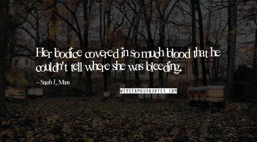 Sarah J. Maas Quotes: Her bodice covered in so much blood that he couldn't tell where she was bleeding.