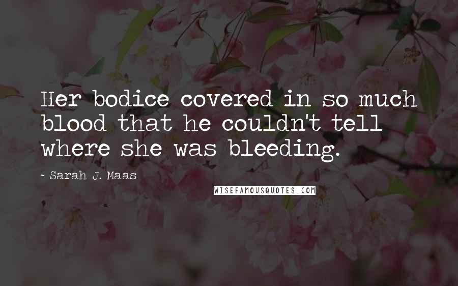 Sarah J. Maas Quotes: Her bodice covered in so much blood that he couldn't tell where she was bleeding.
