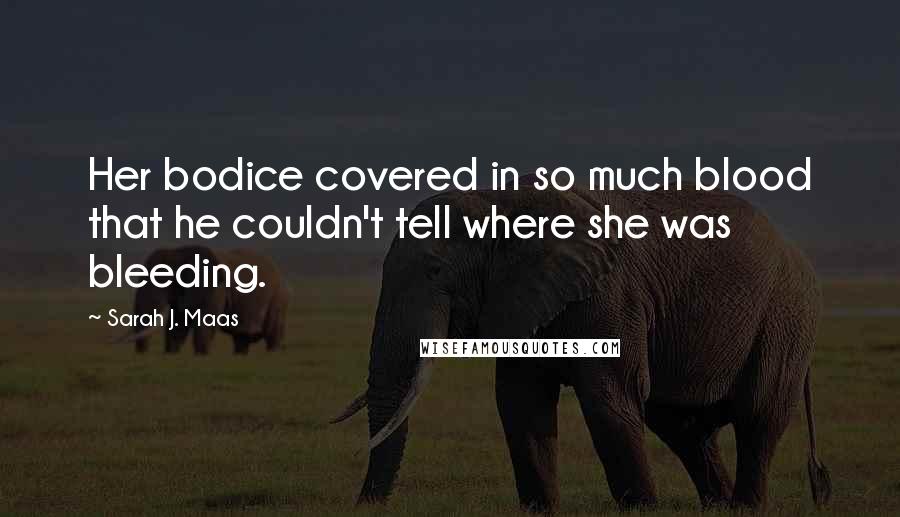 Sarah J. Maas Quotes: Her bodice covered in so much blood that he couldn't tell where she was bleeding.