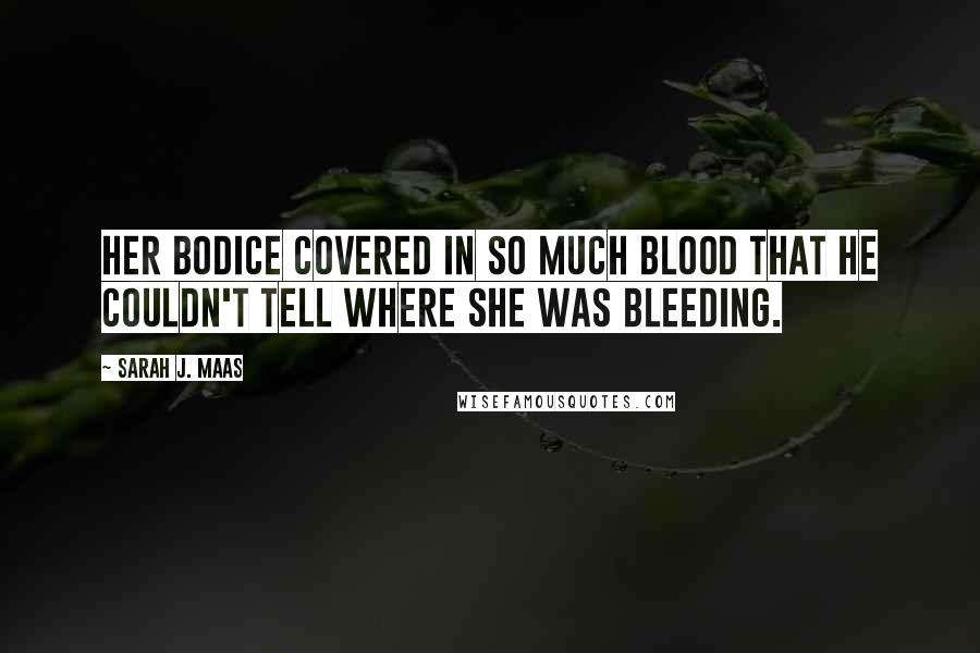 Sarah J. Maas Quotes: Her bodice covered in so much blood that he couldn't tell where she was bleeding.