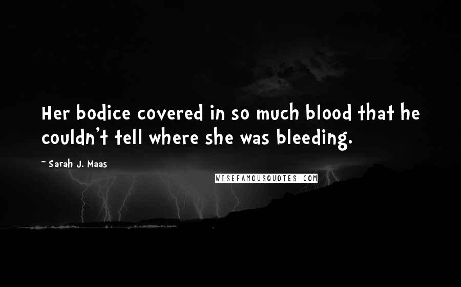 Sarah J. Maas Quotes: Her bodice covered in so much blood that he couldn't tell where she was bleeding.