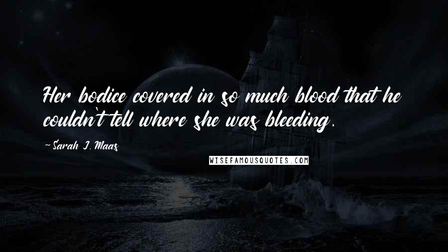 Sarah J. Maas Quotes: Her bodice covered in so much blood that he couldn't tell where she was bleeding.