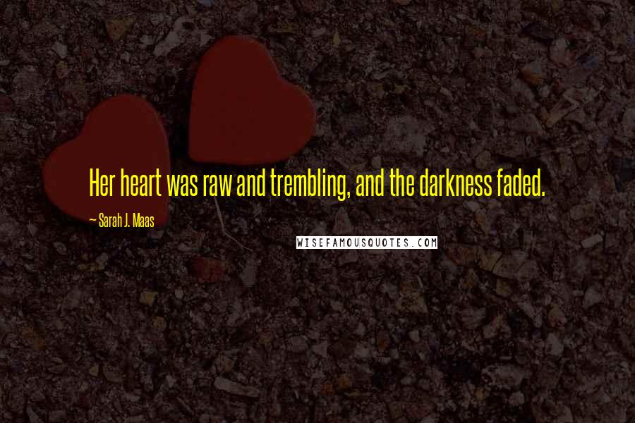 Sarah J. Maas Quotes: Her heart was raw and trembling, and the darkness faded.